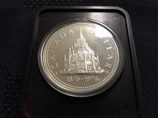 1876-1976 Library of Parliament Canadian Silver Dollar.