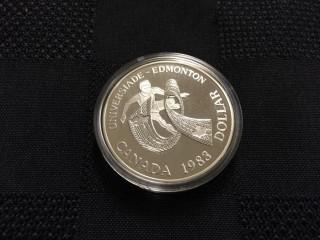 1983 Universiade Edmonton Canadian Silver Dollar.