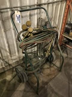 Oxy/ Acetylene Cart w/ Hoses, Gauges, and Torch