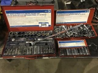 Lot of (3) Cases of Asst. Imperial and Metric Sockets Sets