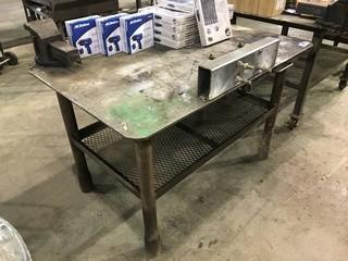 40" X 60" Steel Shop Built Table w/ Bench Vise