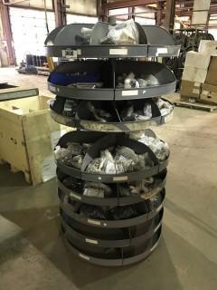 Rotating Parts Bin w/ Asst. Contents Including Nuts, Bolts, Washers, etc.