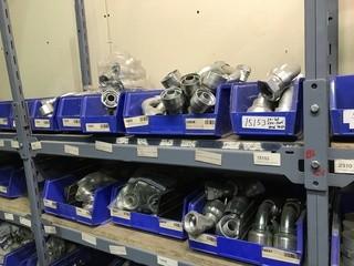 Contents of (1) Section of Parts Shelving Including Asst. Hydraulic Fittings 