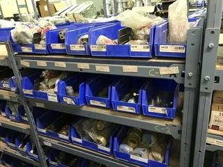 Contents of (1) Section of Parts Shelving Including Asst. Hydraulic Fittings