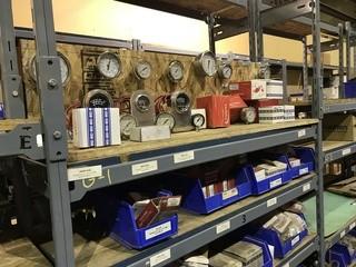 Contents of (1) Section of Parts Shelving Including Asst. Gauges