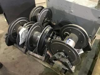 Lot of (4) Asst. Hydraulic Hose Reels and (1) Siemens Electrical Cabinet