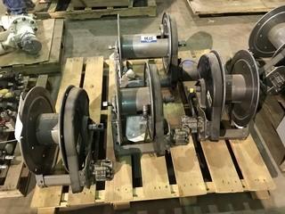 Lot of (3) Hydraulic Hose Reels, (1) Electric Hose Reel