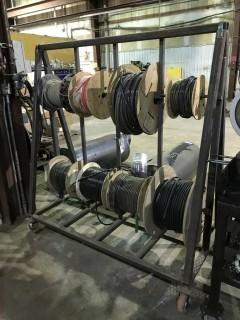 Steel Reel Rack w/ Asst. Wire and Hose