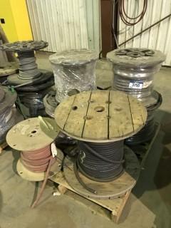 Pallet of Asst. Spools of Wire, Hose, etc.