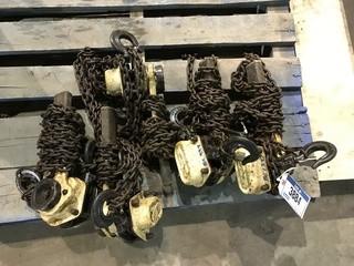 Lot of (5) 3/4- TON Chain Hoists