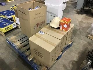 Lot of Asst. Hard Hats and (3) Cases Respirators