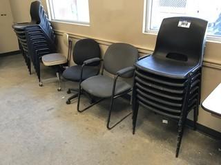 Lot of (16) Stacking Chairs, (2) Task Chairs, (1) Side Chair