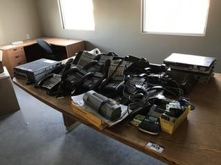 Lot of NEC Phone System w/ Approx. 30 Handsets, Keyboards, Mice, Power Bars, Electrical Cords, etc.