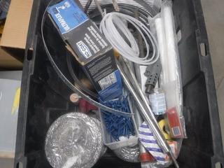 Tote of Assorted Contractor Supplies