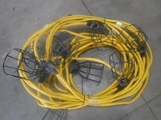 Qty of (2) strands of 5 Worklights w/ Cages