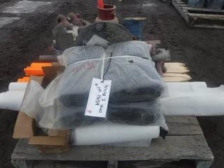 Lot of Poly Wrap, Wooden Pickets, Safety Flags, Etc.