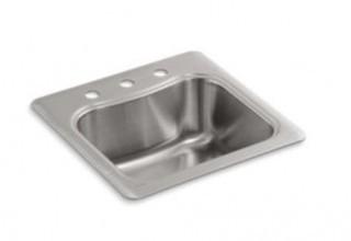 Kohler Staccato single-basin self-rimming entertainment Stainless Steel kitchen sink 3363-3-na