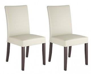 CorLiving DRC-885-C Chairs Set of 2 Cream Leather