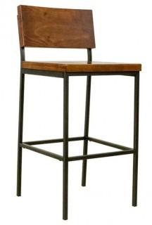 Wood Metal Counter Stool - A103-43 - Cherry Colour
