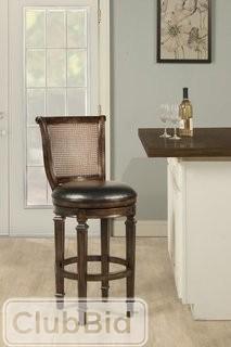 Darby Home Co Adelphi 24 Swivel Bar Stool - Distressed Cherry / Blk Leather (DBHC6184)