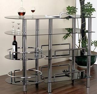 Home Source - Tempered Glass - Bar Table - 12910-G2 MOP