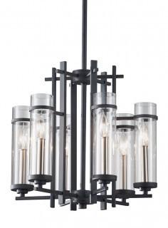 American Lighting  - 6-Light Candelabrae - F2631/6AF/BS - Dimensions:D: 18'' H: 17 1/4'' Shade: Glass in Clear finish Lamping: (6) Candelabra B Torpedo 60w Max 