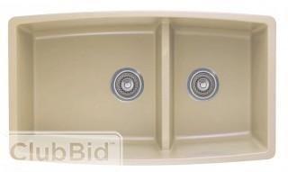Blanco Performa 33 x 19 2 Basin Undermount Kitchen Sink - Biscotti Color(BLC1879_9268285)  