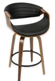 LumiSource Symphony Counter Stool in Walnut/Black 