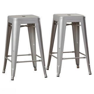 Zipcode Design Louisa 26.5 Bar Stool - White - Set of 2 (ZIPC3544_17861361)  