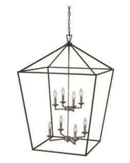 Laurel Foundry Modern Farmhouse Carmen 8-Light Foyer Pendant - Black(LRFY3271_19400507)  