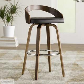 Langley Street Wright 30 Swivel Bar Stool - Blk/Brwn (LGLY2687_17264973_17264974)  