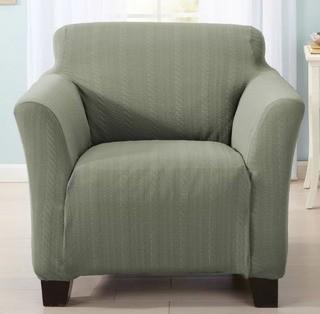 Elegant Comfort - 70" x 90" Slip Cover Olive green Armchair Box Cushion Slipcover (EEGA1019_16206395)