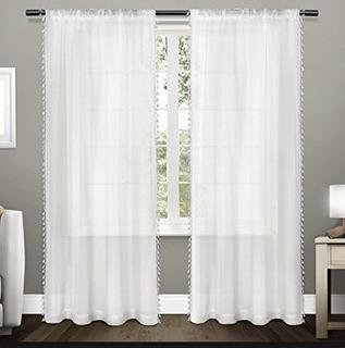 Exclusive Home Rod Pocket Panels 54" x 96" - Sheer White 