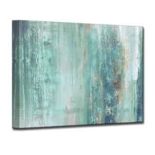 Beachcrest Home 'Abstract Spa' Framed Graphic Art Print on Canvas Blue  - 12" x 16" (BCHH4528_24280825)