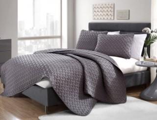 VCNY - Downtown Collection - 2pc Quilt Set - Twin - Grey - Nina