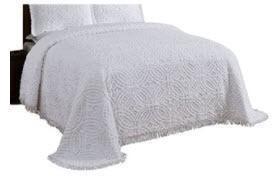 Better Trends - Chenile Tufted Bedspread - Queen - Wedding Ring - Queen - White