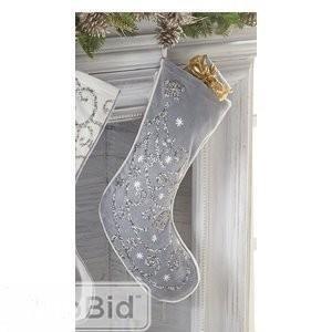 Mud Pie Winter Wonderland Beaded in Tree Stocking (MDPI2233)