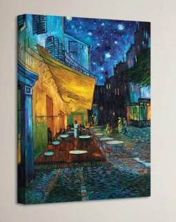 Charlton Home Cafe Terrace at Night' by Vincent Van Gogh Framed Graphic Art Print on Canvas 18" x 24" (CHLH2354_15479976)