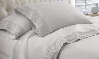 Lark Manor Decarie Crochet Lace Sheet Set - Dove Grey - Queen (LRKM2413_22187871_22187875)