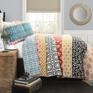 World Menagerie Prescott Stripe 3 Piece Reversible Quilt Set - King (WRMG2337_23540295)