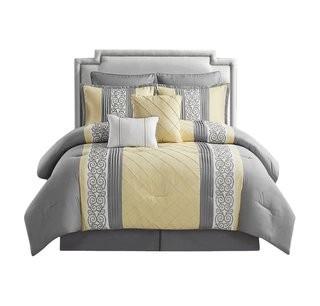 Willa Arlo Interiors Laney 8 Piece Comforter Set - Yellow - King WRLO8145_22815133_22815139)