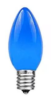 Lot ( 8) Packs 25 units Novelty Lights 25 Pack C9 Ceramic Outdoor Christmas Replacement Bulbs, Blue, E17/C9 Base, 7 Watt - 17-449