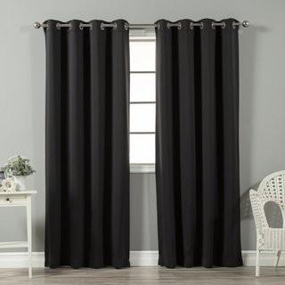 Alcott Hill Schaeffer Solid Blackout Thermal Grommet Curtain Panels - Blk - 52" x 108" (ACOT4344_21301432_21301411)