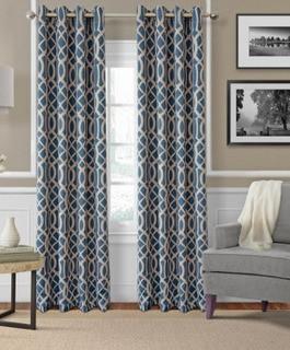 Erlene Home Fashions - Harper  - Grommet Panel - 52" x 84" - Indigo  - 17781