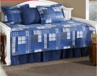 Eddie Bauer Eastmont 5 Piece Quilted Daybed Set 200394, Blue, Twin 