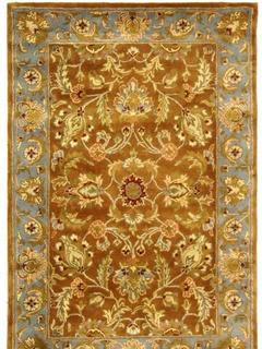 Safavieh Heritage Collection HG812A Handcrafted Traditional Oriental Brown and Blue Wool Area Rug (4' x 6')