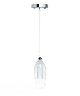 Orren Ellis Hollister Modern Glass Dual Tone 1-Light LED Mini Pendant - Chrome (ORNE2852_23285278)