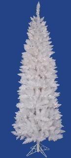 Vickerman Company White Spruce Pencil 6' Artificial Christmas Tree with 1250 LED Multicolored Lights with Stand (THDA4452)