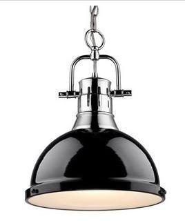 Golden Lighting - Duncan - 1 Light pendant - Black Shade