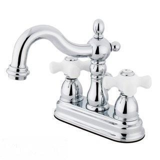 Kingston Brass Heritage Double Handle Centerset Bathroom Sink Faucet with ABS Pop-Up Drain (KBBB1879_11175170)